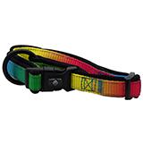 Dog Collar Adjustable Nylon Rainbow 12-18 inches 5/8 inche