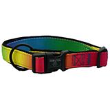 Dog Collar Adjustable Nylon Rainbow 18-26 inches 1 inch