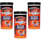 Omega One Freeze-Dried Bloodworms Fish Food .96 ounce 3 Pack