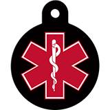 Engraved ID Tag Large Circle Medical ID