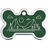 Engraved ID Tag Large Bone Green Mountain