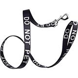 Leash Black with Reflective DO NOT PET 1in x 4ft