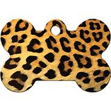 Engraved ID Tag Large Bone Leopard