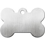 Engraved ID Tag Brushed Chrome Bone Large