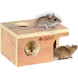 A & E Cages Wood Mouse Hut Small