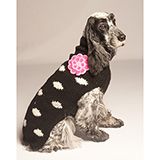 Handmade Dog Sweater Black Flower Polka Dot XXXLarge