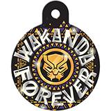Engraved ID Tag Large Circle Black Panther Wakanda Forever