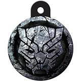 Engraved ID Tag Large Circle Black Panther Silver Seal