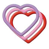 Dog Tag Silencer Large Heart Shape 3 Pack Purple Pink Red