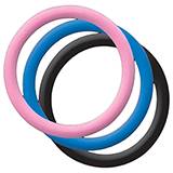 Dog Tag Silencer Large Circle Shape 3 Pack Pink Black Royal