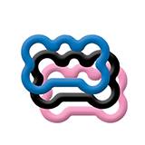 Dog Tag Silencer Small Bone Shape 3 Pack Pink Black Royal