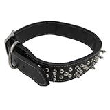 Circle T Leather Dog Collar Oak Spike 22 Black