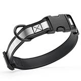 Biothane Adujstable Reflective Dog Collar Black 12-19