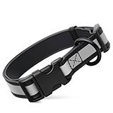 Biothane Adujstable Reflective Dog Collar Black 15-25