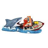 Orange JAWS Boat Attack Small Aquarium Ornament