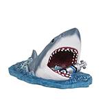 Orange JAWS with Air Tank Medium Aquarium Ornament