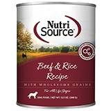 NutriSource Dog Beef Rice 12oz case