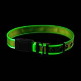 NightDog Rechargeable Green LED Lighted Dog Collar Large