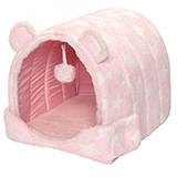 Fur Haven Pet Products Print Fleece Cozy Cave Pink Stars