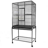 AE Flight Bird Cage with Rolling Stand Black