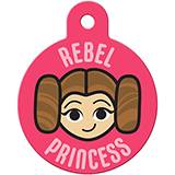 Engraved ID Tag Large Circle Star Wars Rebel Princess