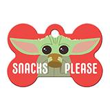 Engraved ID Tag Bone Star Wars Snacks Please Large