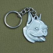 Pewter Key Chain I Love My Boston Terrier