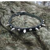 Spiked Dog Collar Black 12 x 3/8 inch