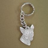 Pewter Key Chain I Love My Basenji