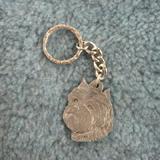 Pewter Key Chain I Love My Affenpinscher