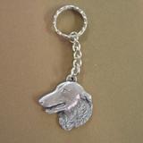 Pewter Key Chain I Love My Borzoi