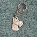 Pewter Key Chain I Love My Miniature Schnauzer