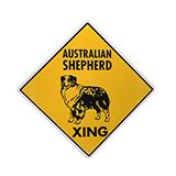 Sign Australian Shepherd Xing 12 x 12 inch Aluminum