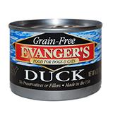 Evanger's Grain Free Duck Canned Dog and Cat Food 6 oz