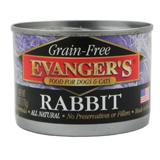 Evanger's Grain Free Rabbit Canned Dog and Cat Food 6 oz