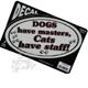 6-inch Oval Dogs have masters, Cats have staff! Decal 