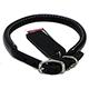 Circle T Leather Dog Collar Rolled Black 10 inch