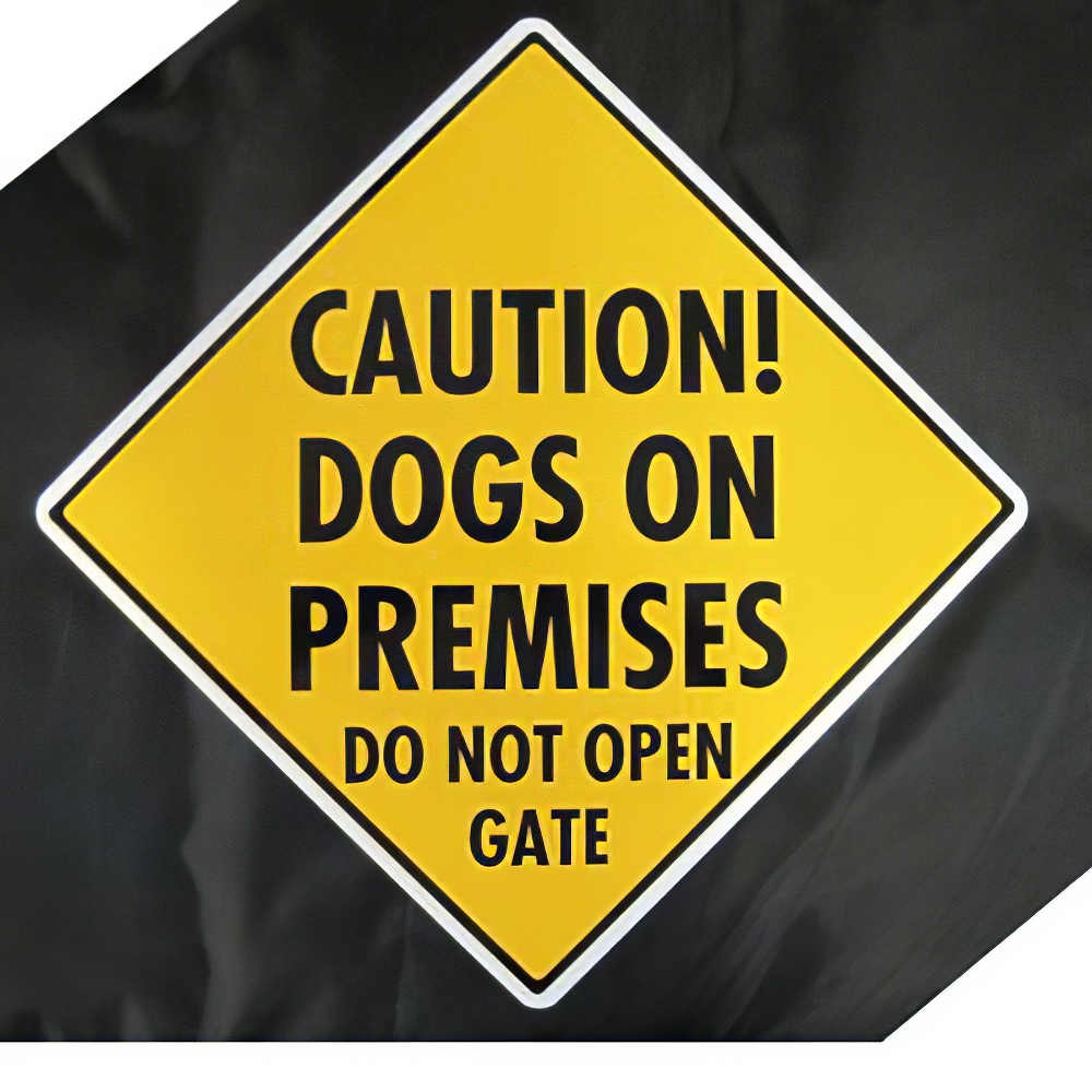 Caution Dogs on Premises Do Not Open Gate Sign Aluminum