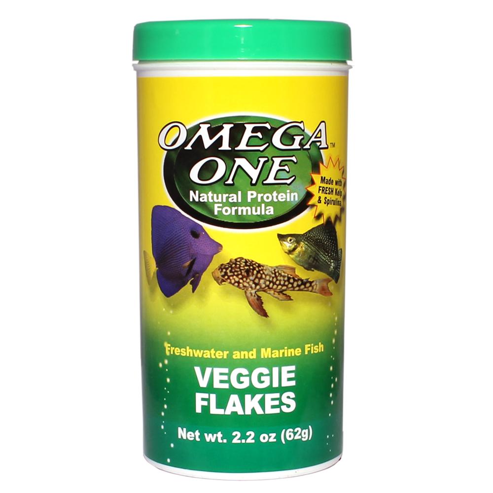 Omega One Veggie Flakes Fish Food 2.2 ounce