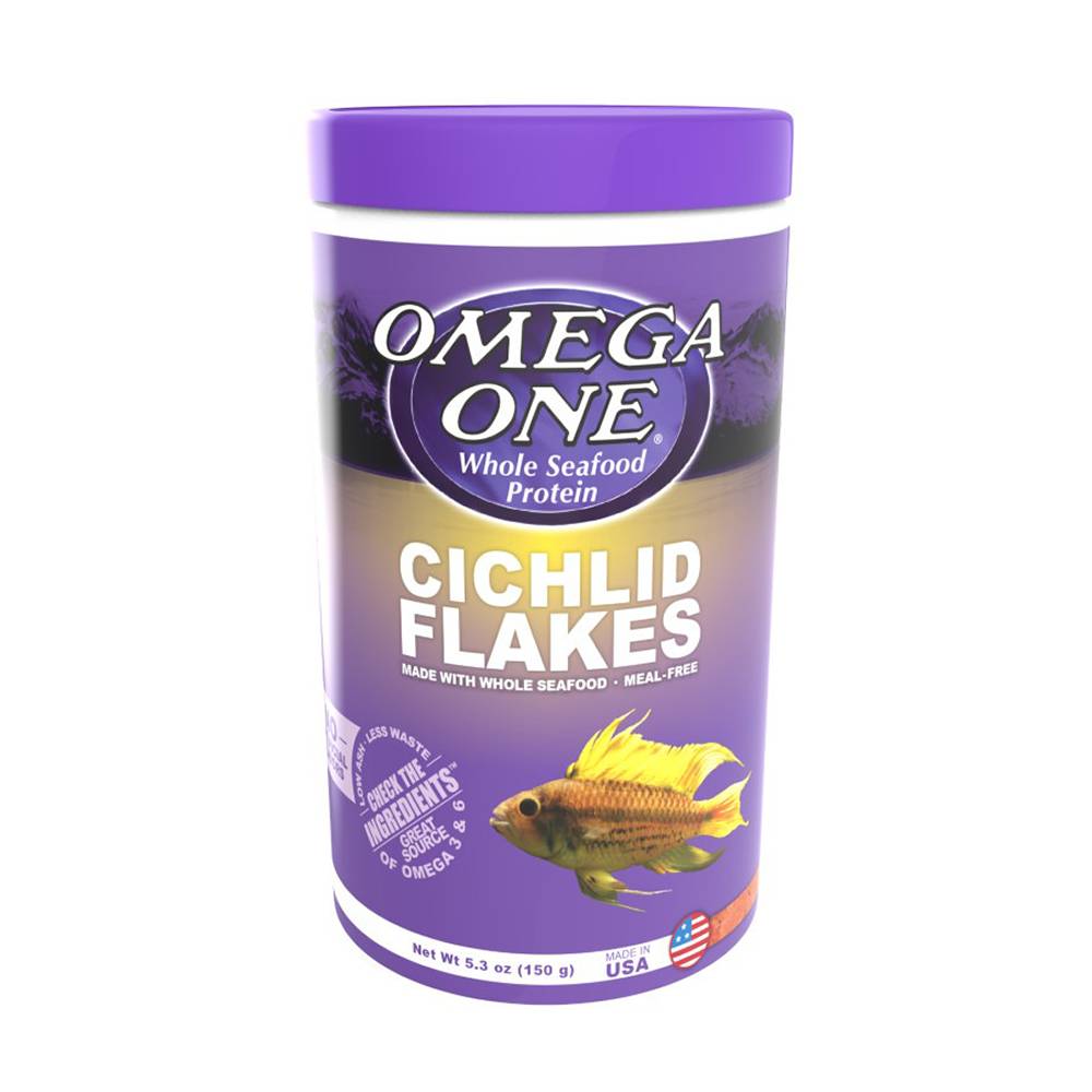 Omega One Cichlid Flakes Fish Food 5.3 ounce