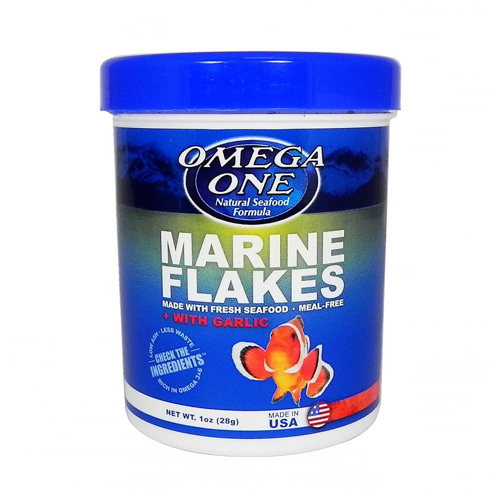 Omega One Garlic Marine Flakes Fish Food 1 ounce