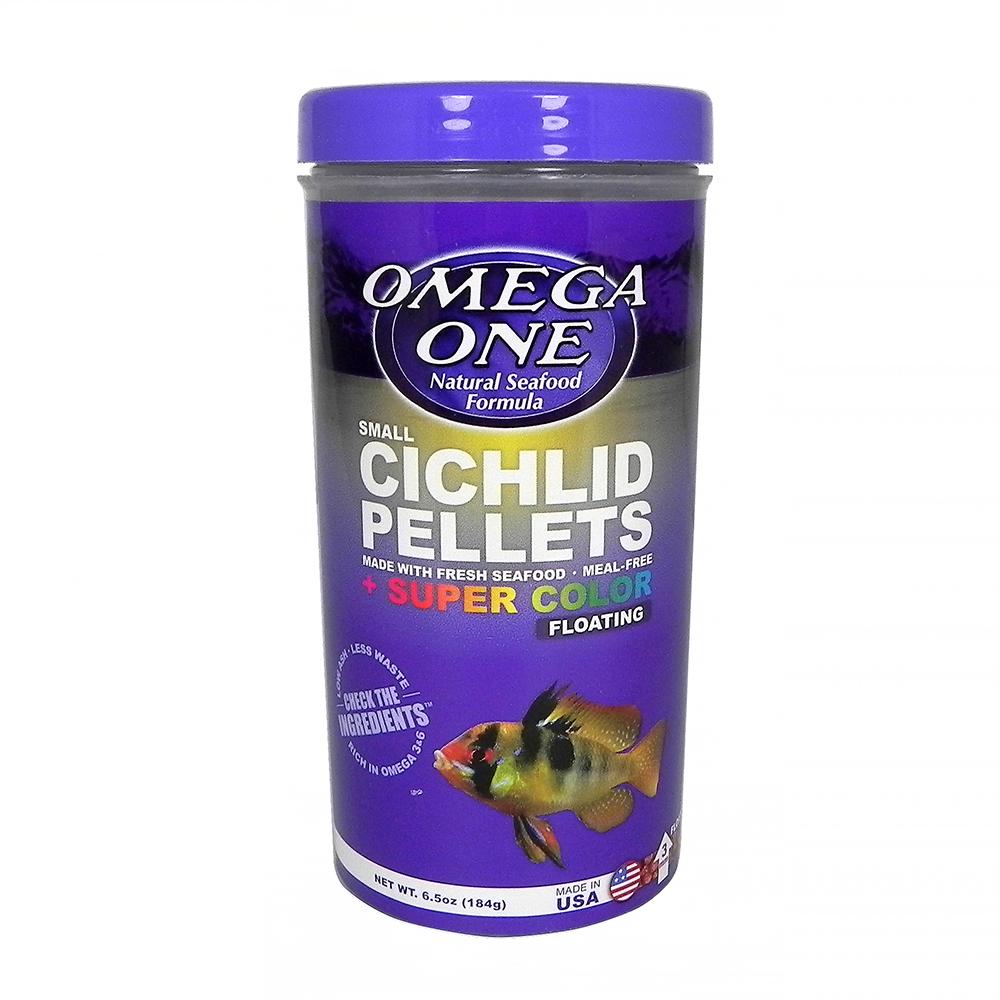 Omega One Small Floating Cichlid Pellets Fish Food 6.5-oz