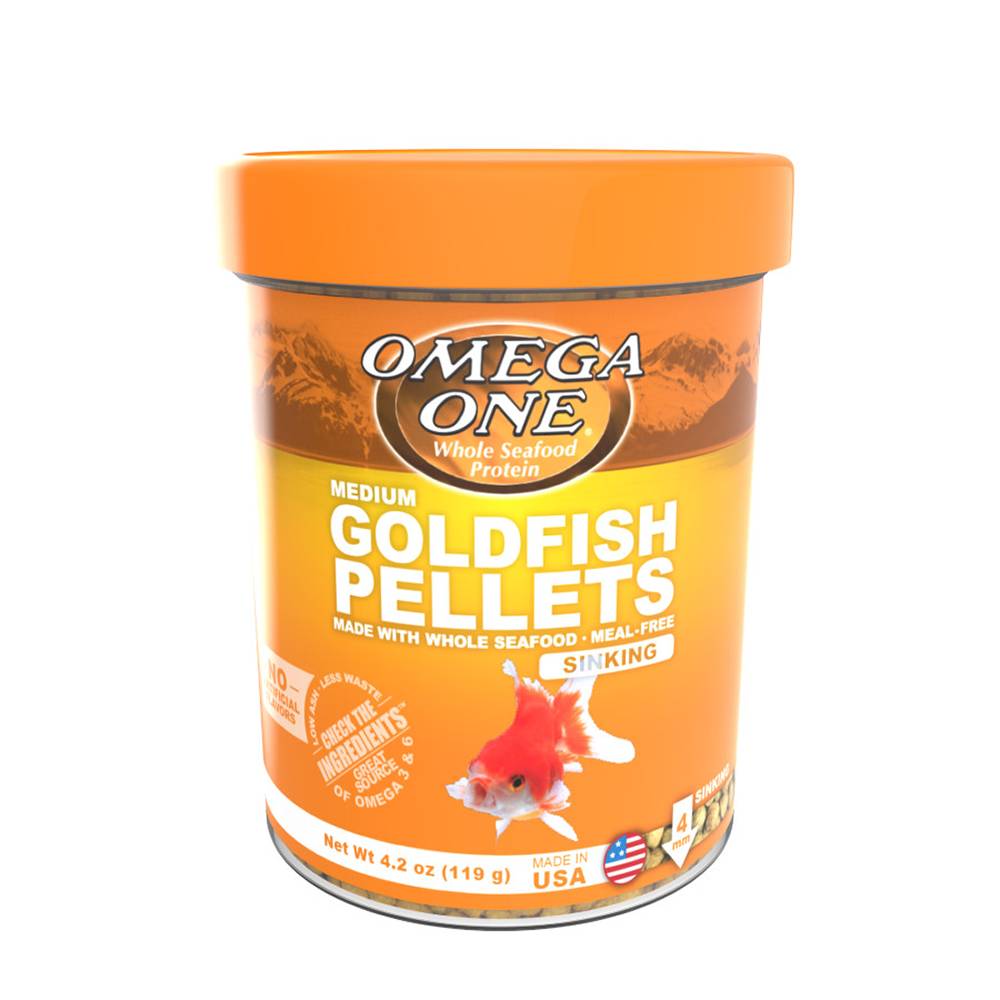 Omega One Medium Sinking Goldfish Pellets Fish Food 4.2-oz