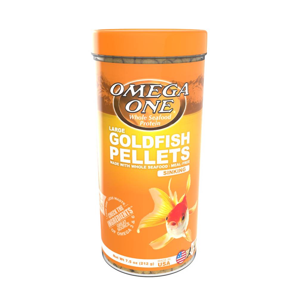 Omega One Large Sinking Goldfish Pellets Fish Food 7.5 ounce