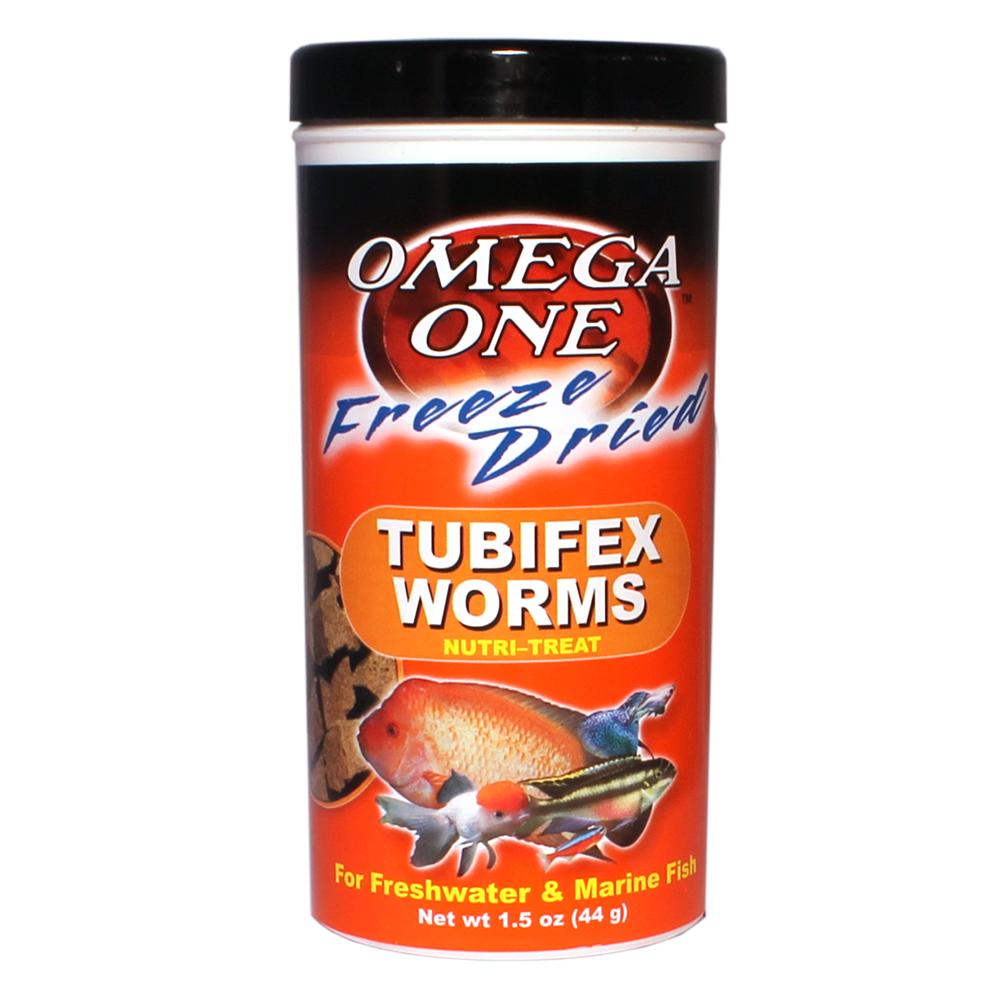 Omega One Freeze-Dried Tubifex Worms Fish Food 1.5 ounce