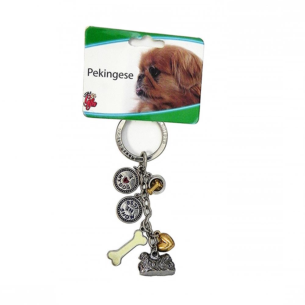 Key Chain Pekingese with 5 Charms