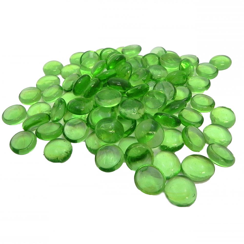 Gem Stones Flat Marbles Green Aquarium Decoration