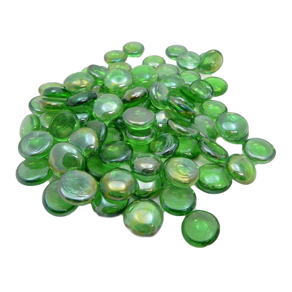 Gem Stones Flat Marbles Pearl Green Aquarium Decoration
