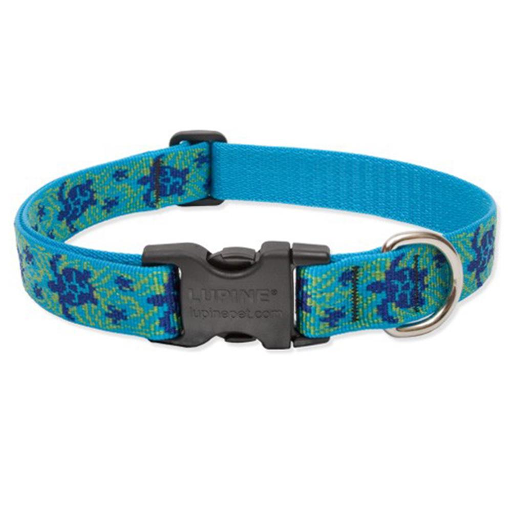 Lupine Nylon Dog Collar Adjustable Turtle Reef 12-20 inch