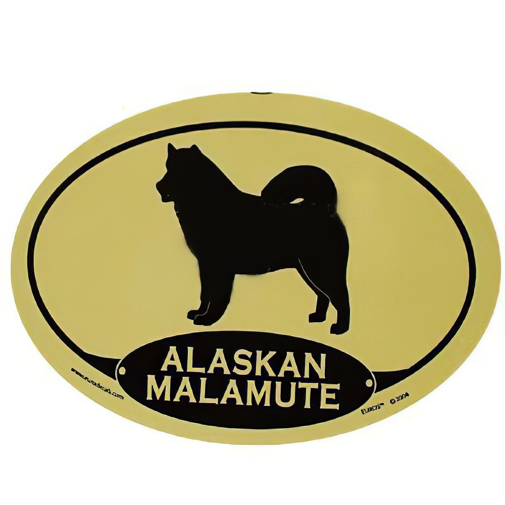 Euro Style Oval Dog Decal Alaskan Malamute
